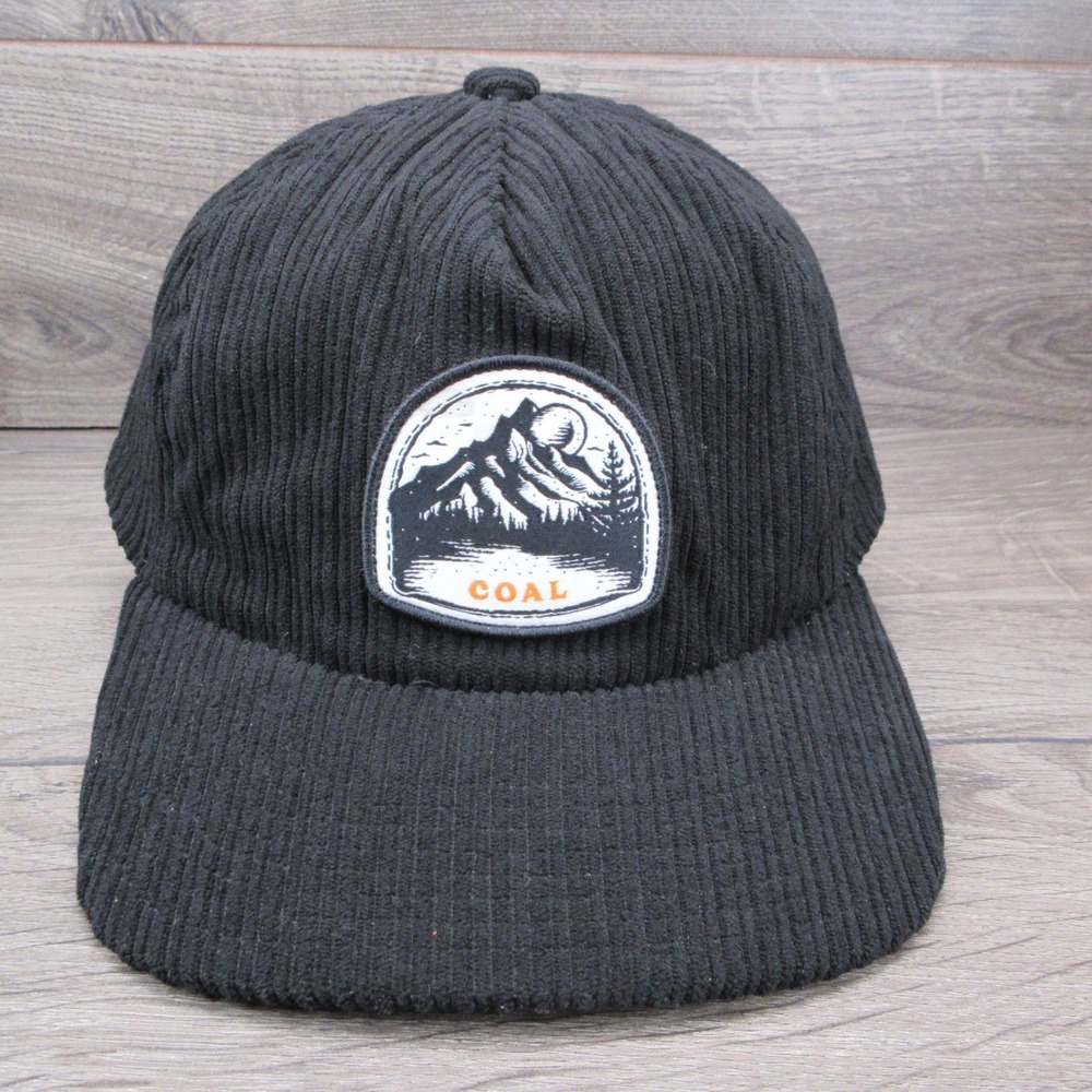 Coal Hat Rally Cry Cap Mens Black Corduroy Strapback Outdoors Gorpcore Hike Camp